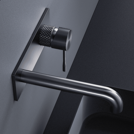 Смеситель скрытого монтажа для раковины на два отверстия Minotti Style gun metal