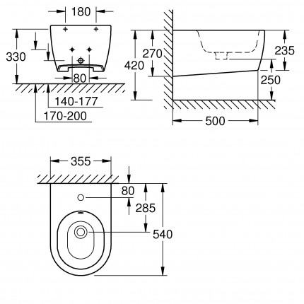 3957400H GROHE Essence Ceramic Биде подвесное, альпин-белый