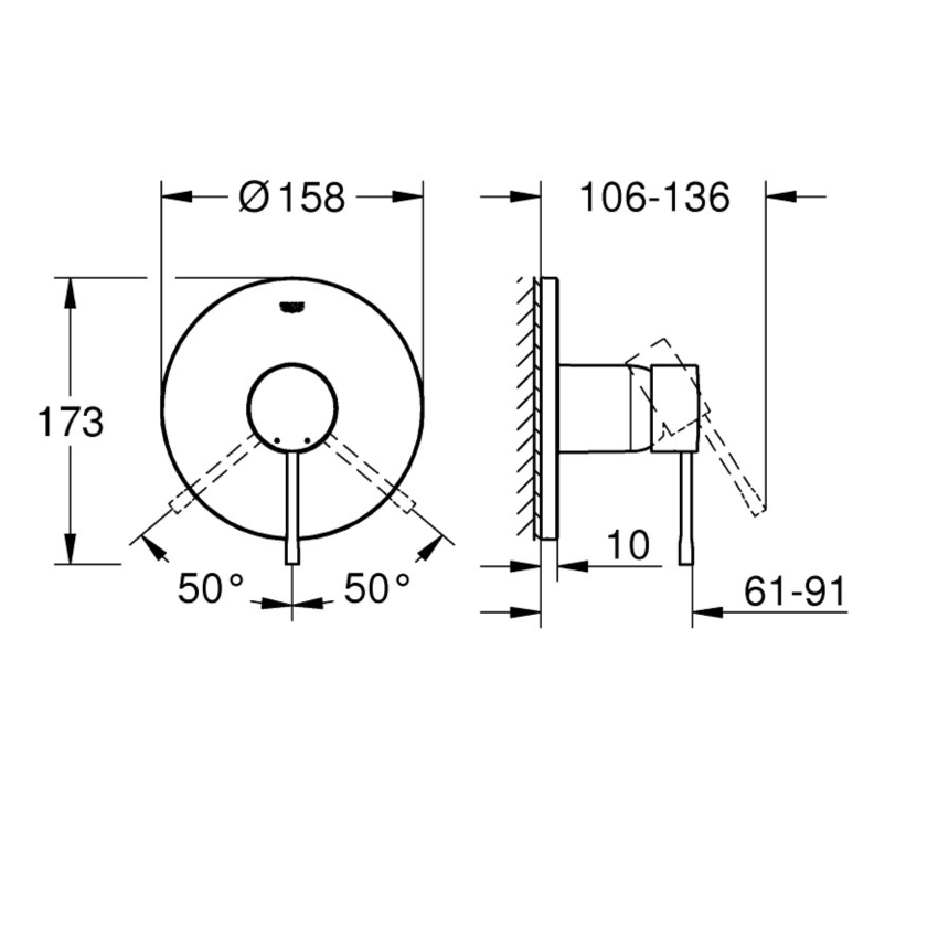 24168DL1 Внешняя часть смесителя для душа GROHE Essence, теплый закат матовый