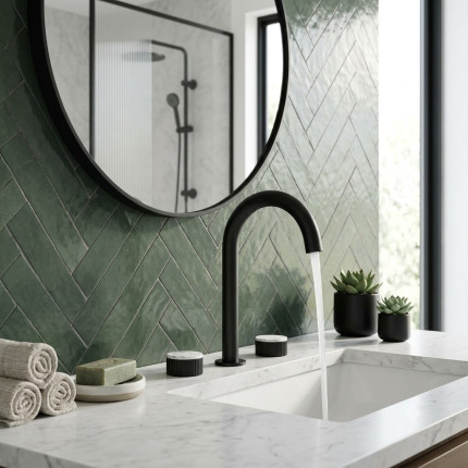 Смеситель для раковины на три отверстия Minotti Elegante Black