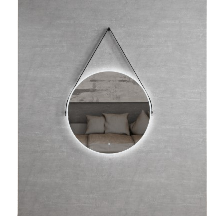 Зеркало с подсветкой на ремне Minotti Aneto DA700 black