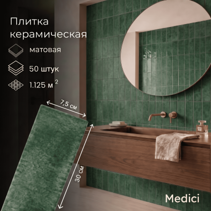 Керамическая плитка M7533F12Y emerald green matt