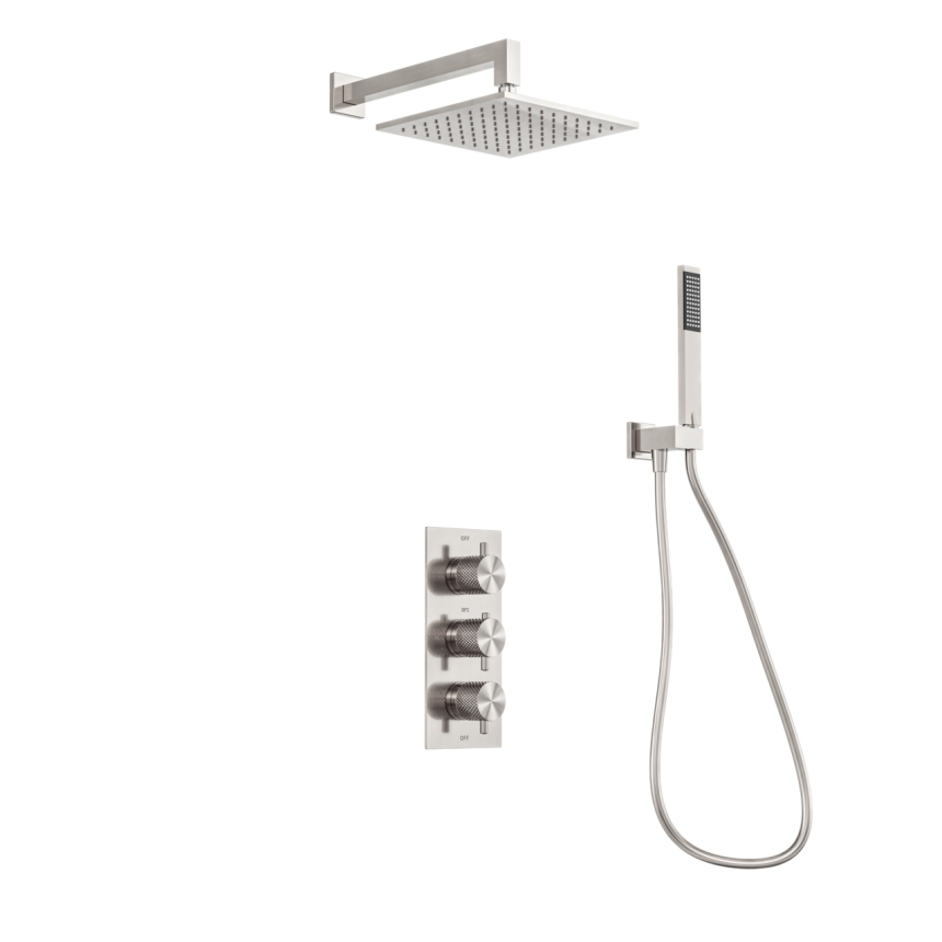 Душевая система скрытого монтажа с термостатом Minotti Style Lux brushed nickel