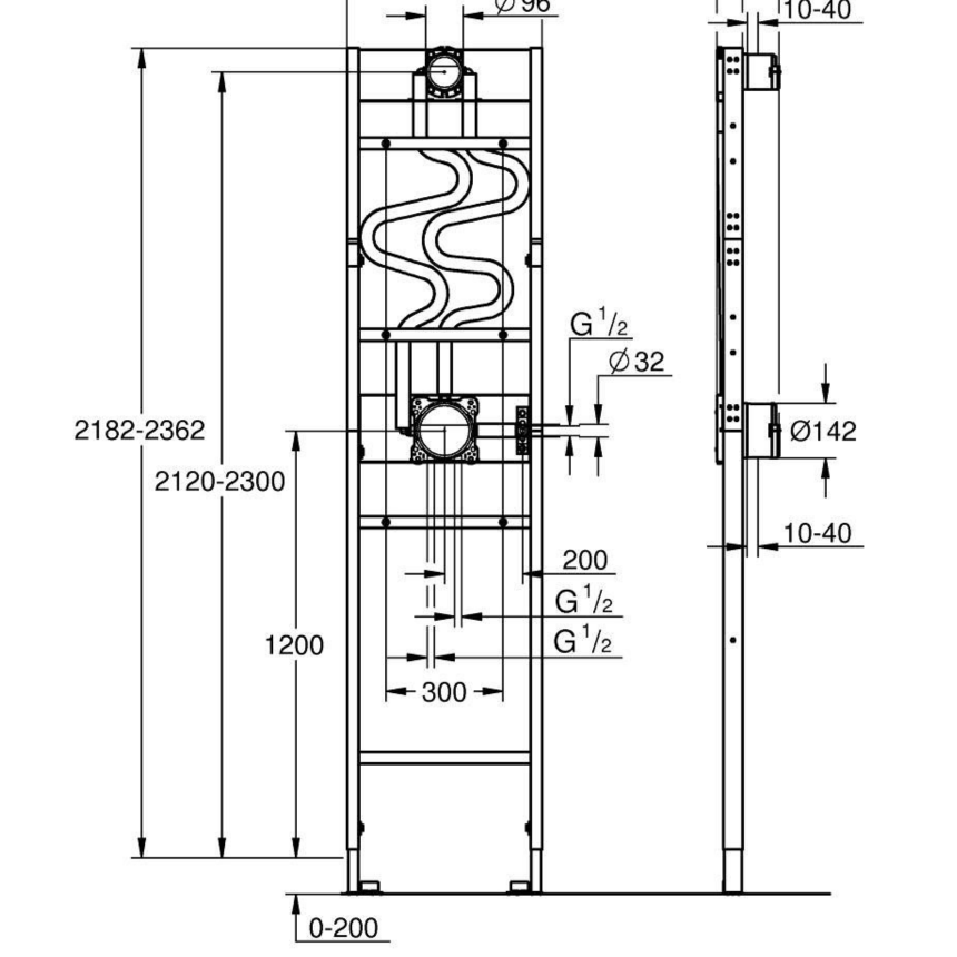 1039949990 *Инсталляция для душа GROHE Rapido DUO