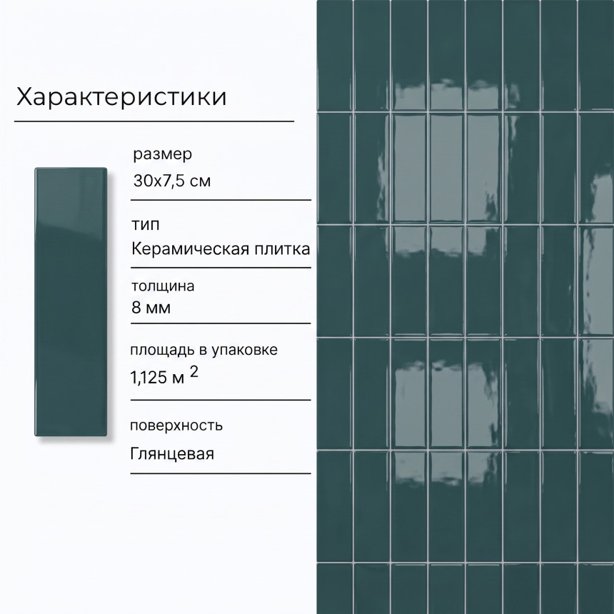 Керамическая плитка M75358H navy green glossy