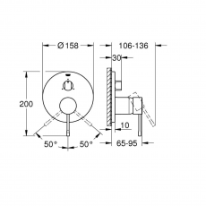 24092AL1 Внешняя панель смесителя GROHE Essence, на 3 положения, темный графит матовый