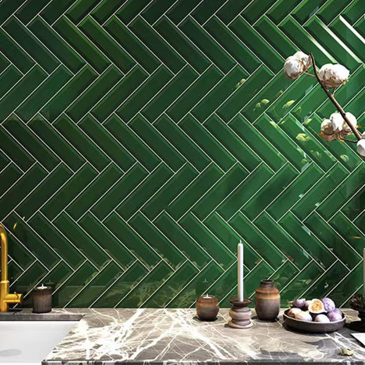 Керамическая плитка M75312H dark green glossy