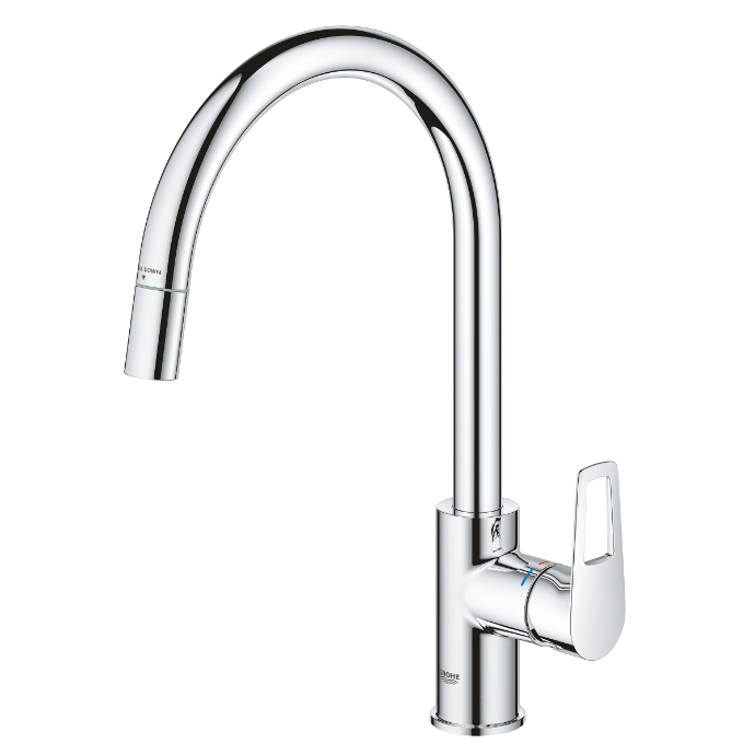 30543000 Смеситель для мойки GROHE BauLoop New с выдвижной лейкой, хром