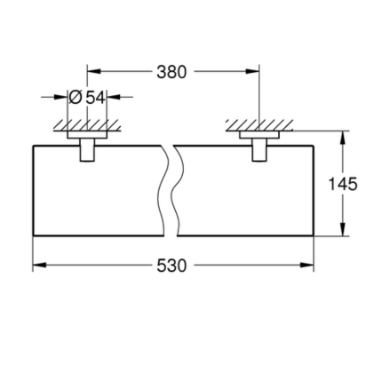 40799001 *Полочка стеклянная GROHE Essentials 530 мм, хром