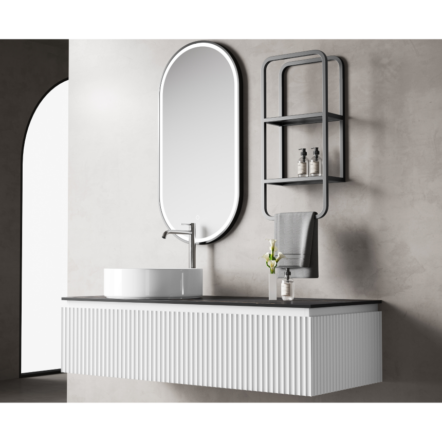 Тумба для ванной комнаты в комплекте со столешницей и раковиной Minotti Diva 120см