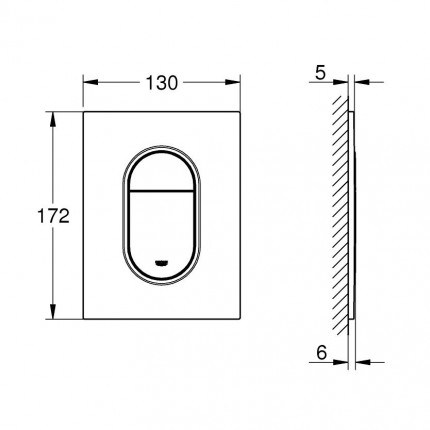 37624AL0 *Панель смыва GROHE Arena Cosmopolitan для унитаза, размер S, темный графит матовый