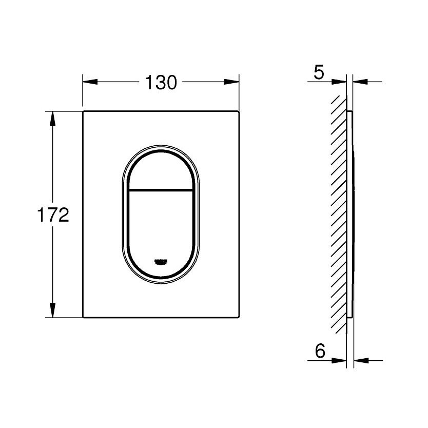37624AL0 *Панель смыва GROHE Arena Cosmopolitan для унитаза, размер S, темный графит матовый