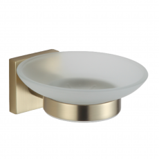 Мыльница стеклянная Minotti MattGold Cube