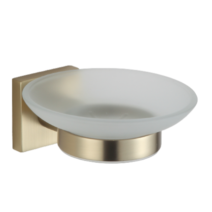 Мыльница стеклянная Minotti MattGold Cube