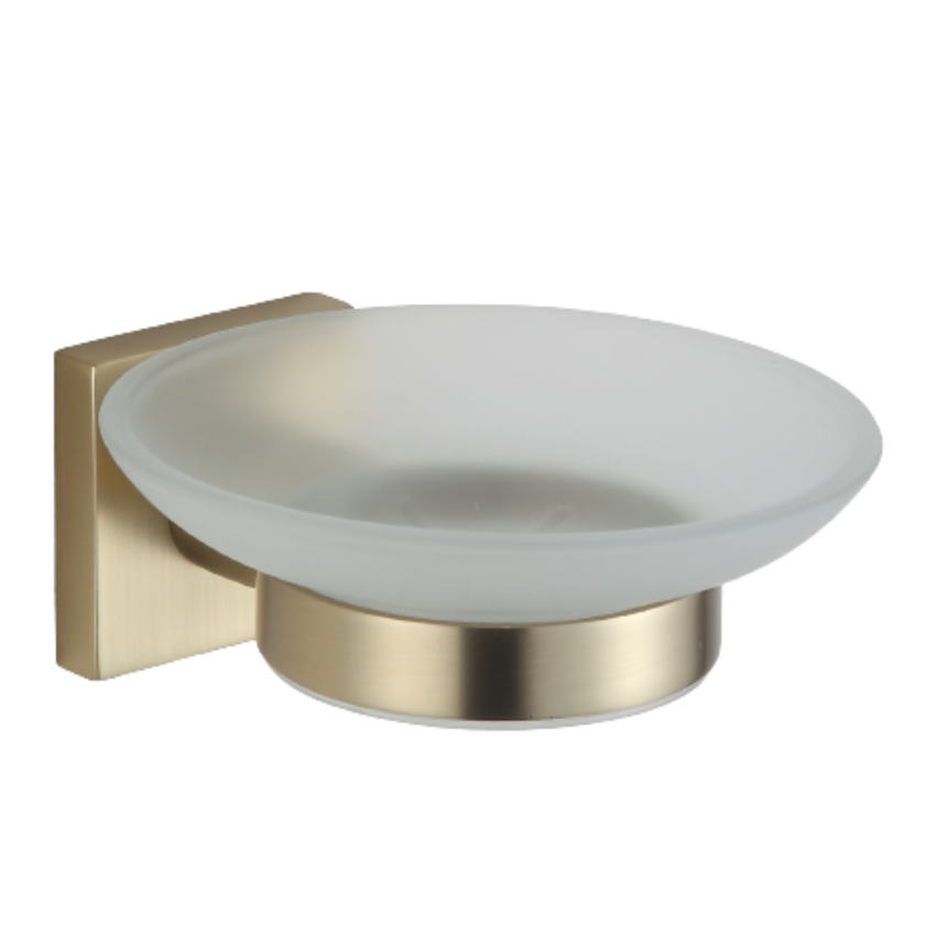 Мыльница стеклянная Minotti MattGold Cube