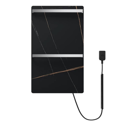 Полотенцесушитель Электрический с двумя держателями LUSSO Stone Black 750*450