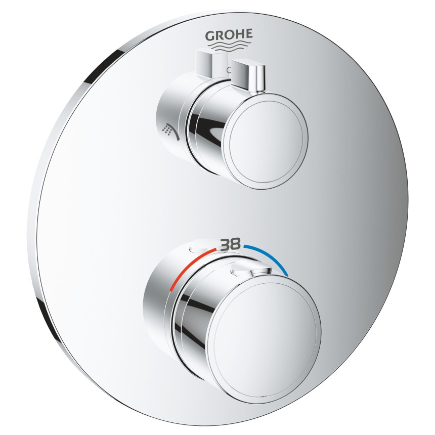 24076000 *Душқа арналған араластырғыштың сыртқы бөлігі GROHE Grohtherm, 2 позициялы, хром
