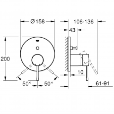 24167DC1 Внешняя часть смесителя для ванны GROHE Essence, 2 положения, суперсталь