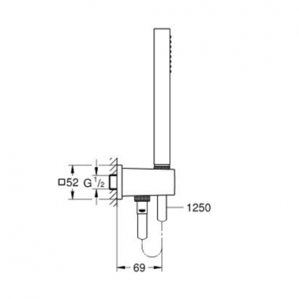 26405000 Набор для душа GROHE Euphoria Cube Stick, 1 режим, хром
