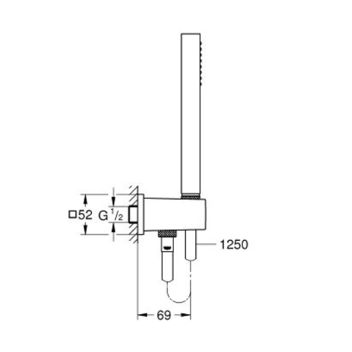 26405000 Набор для душа GROHE Euphoria Cube Stick, 1 режим, хром