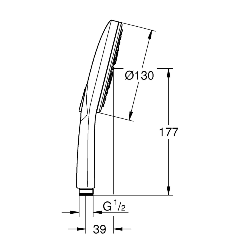 26574LS0 Ручной душ GROHE Rainshower SmartActive 130, 3 вида струй, белая луна
