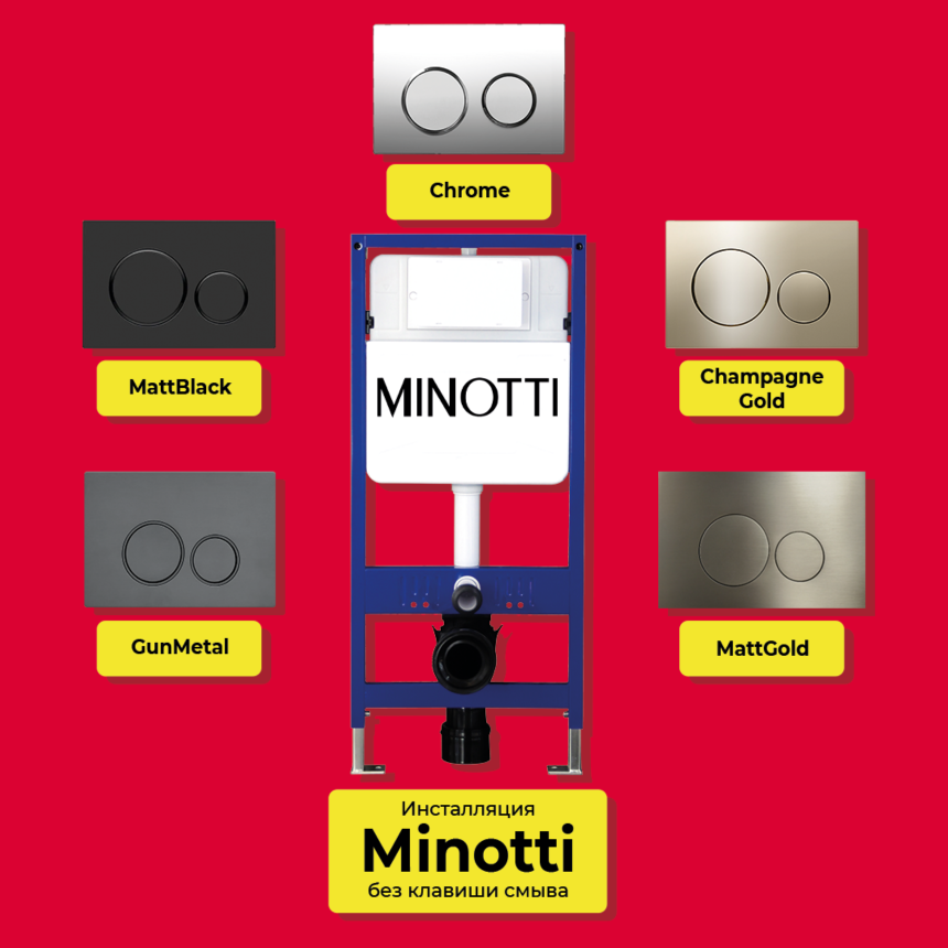 Инсталляция Minotti без клавиши смыва
