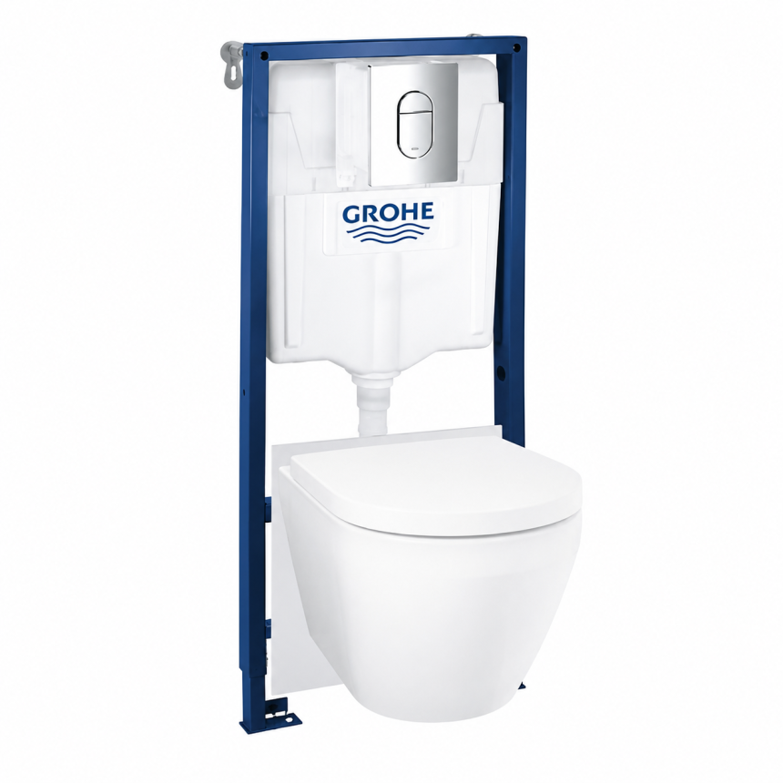 102514SH00 GROHE Solido SL,5-1,Инсталляция с подвесным унитазом Euro ceramic,панель Arena Cosmo
