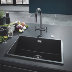 31653AP0 Мойка GROHE K700U с одной чашей, 457 x 406 мм, черный гранит