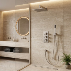 Душевая система скрытого монтажа с термостатом Minotti Style Lux brushed nickel