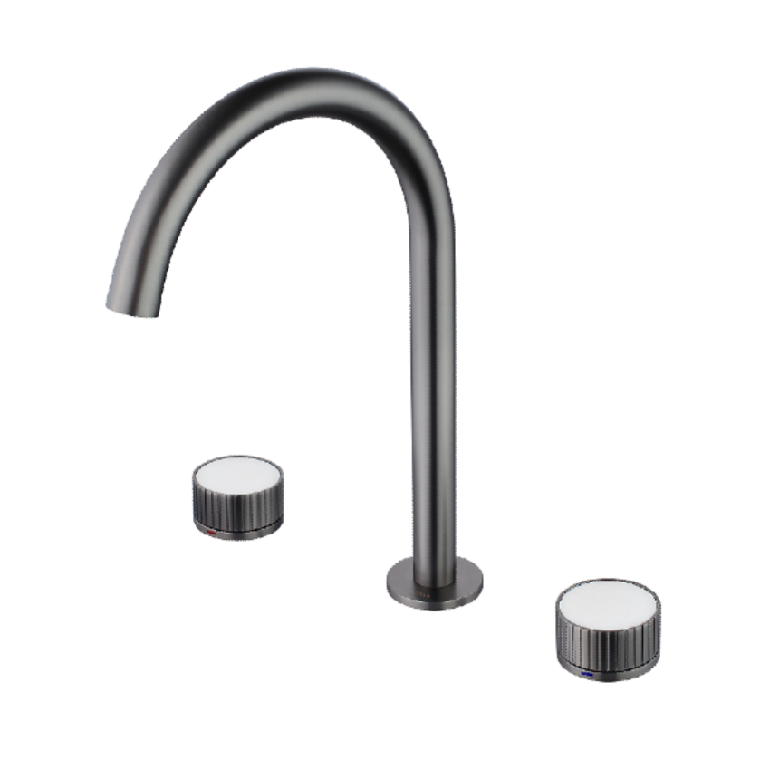 Смеситель для раковины на три отверстия Minotti Elegante Gun Metal