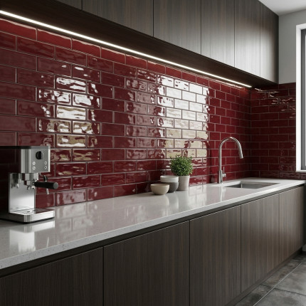 Керамическая плитка M75317H wine red glossy