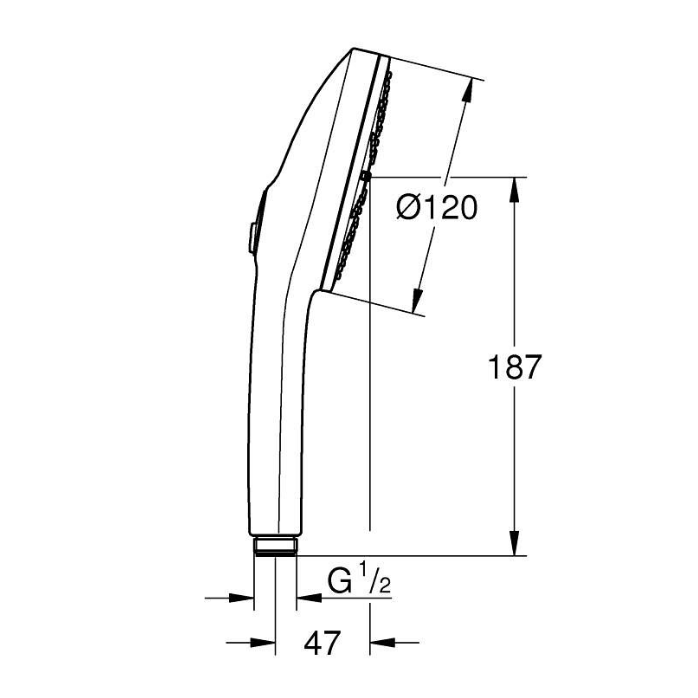 134883AL00 *Ручной душ GROHE Euphoria 120, 3 режима струи, темный графит матовый