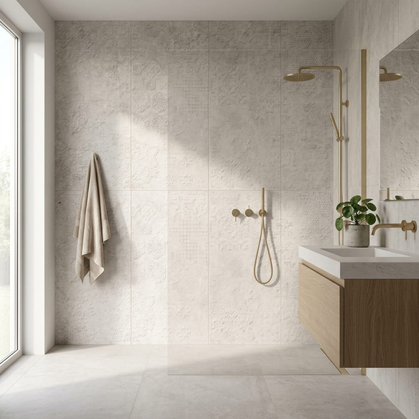 Күңгірт керамогранит RVL.STRATOS CROSS WHITE 600*1200