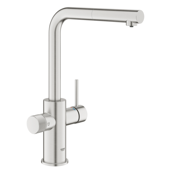 30590DC0 Смеситель для мойки GROHE Blue Pure Minta с выдвижным изливом, суперсталь
