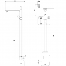 Напольный смеситель Minotti Nuovo Gun Metal