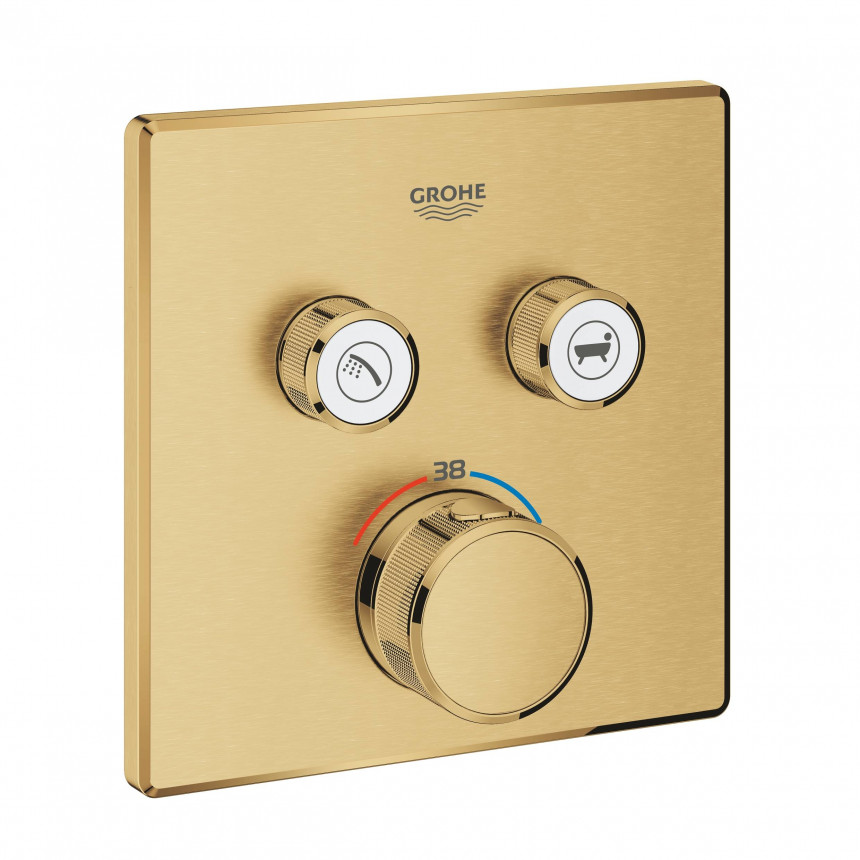 29124GN0 *Внешняя часть смесителя GROHE Grohtherm SmartControl на 2 выхода, холодный рассвет матовый