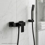 Смеситель для душа LUSSO Eco Cube Black с душевым шлангом и лейкой в комплекте