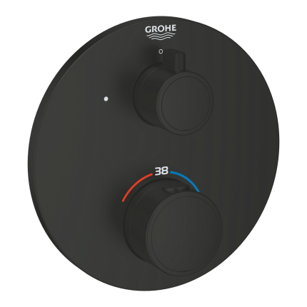 1022122430 *Внешняя часть смесителя GROHE Grohtherm на 1 выход, матовый чёрный