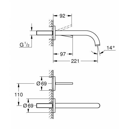 19918GL3 Смеситель для раковины GROHE Atrio, холодный рассвет
