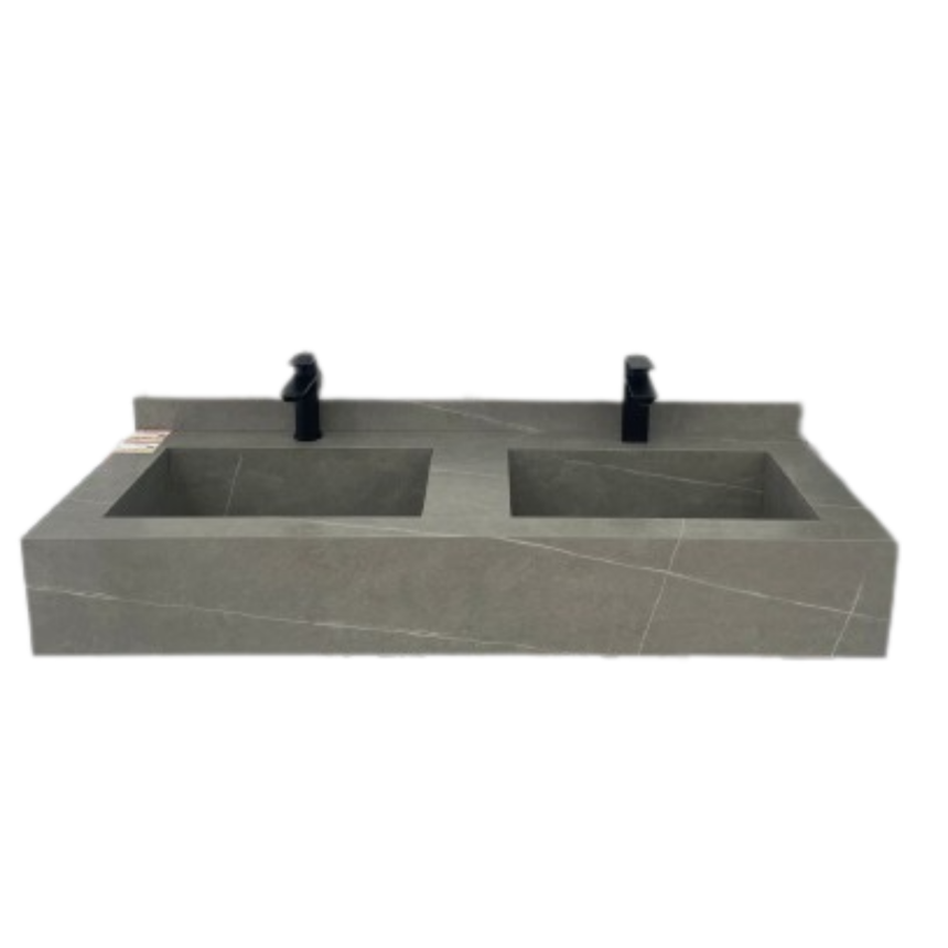 Раковина из искусственного камня - двойная чаша LUSSO 120см grey matt ...