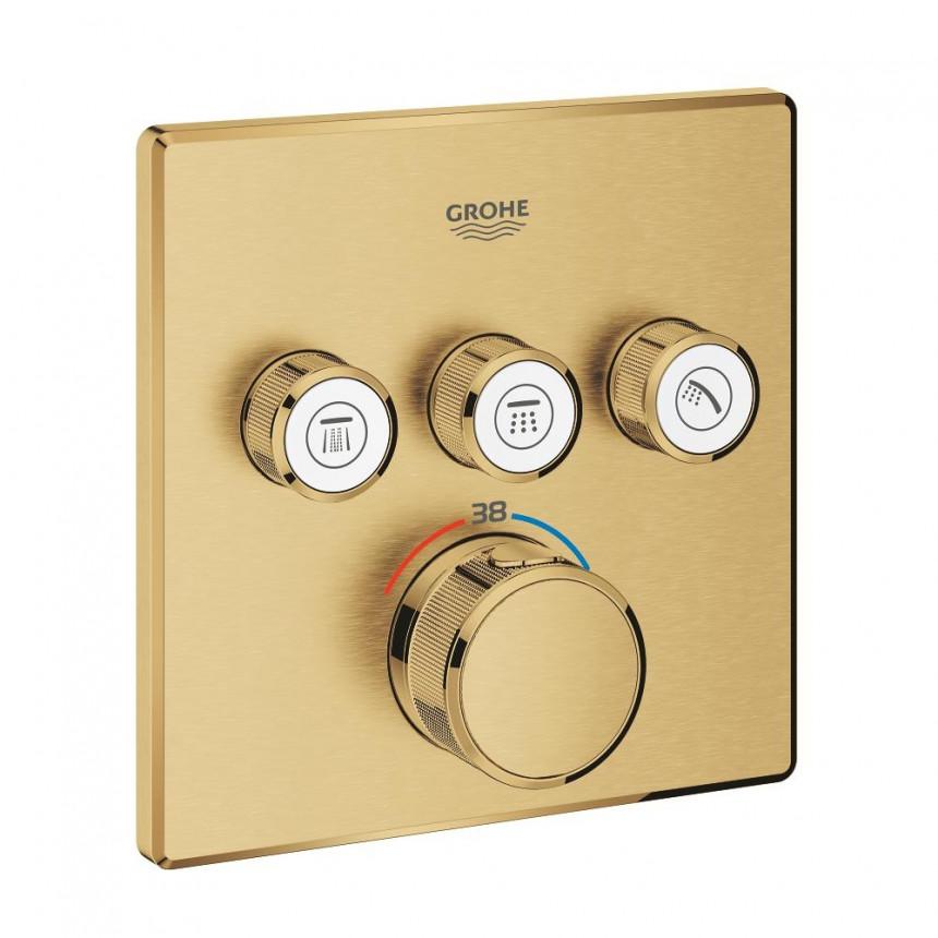 29126GN0 *Внешняя часть смесителя GROHE Grohtherm SmartControl на 3 выхода, холодный рассвет матовый