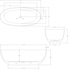 Отдельностоящая ванна Minotti Luna 170*78 Oliver