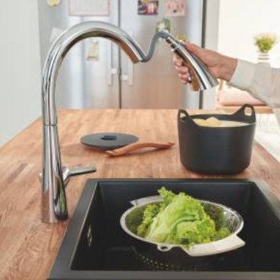 32294002 Смеситель для мойки GROHE Zedra с выдвижной лейкой, хром