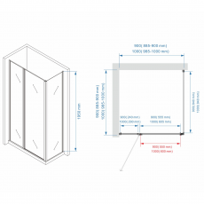Душевое ограждение Minotti Line 900*900 Black
