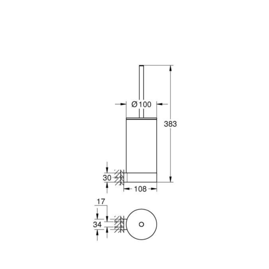 41215KF0 Tуалетный ёршик с держателем GROHE Selection, фантомный чёрный