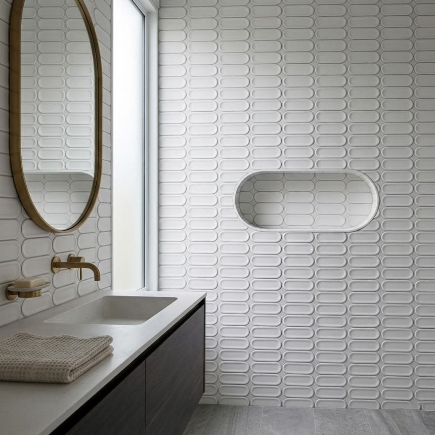 Плитка OVAL WHITE 75*300