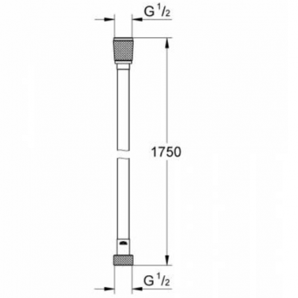 28388A00 Душевой шланг GROHE Silverflex, 1750 мм, темный графит глянец