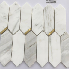 Тас мозаика FSM2128 polish stone with metal 300*250