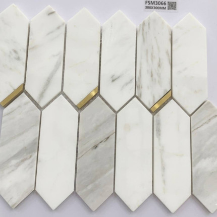 Каменная мозаика FSM2128 polish stone with metal 300*250