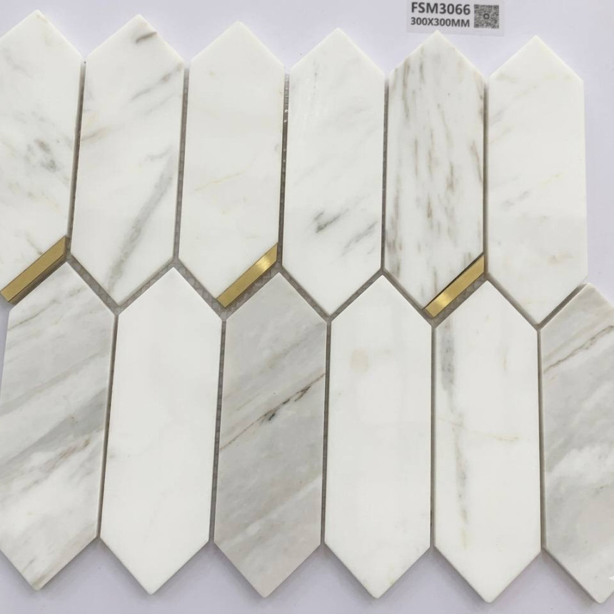 Каменная мозаика FSM2128 polish stone with metal 300*250